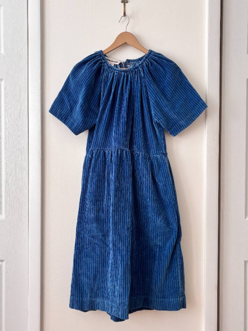 Caron Callahan Amelia Corduroy Dress in True Indigo - Picture 5 of 11
